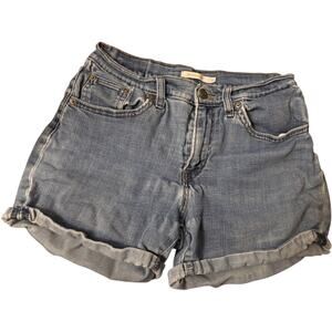 Levi's Women's Denim Cuffed Shorts, Cotton Blue, Size 30, 4" inseam